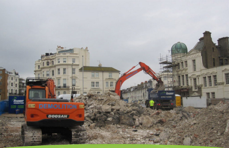 Demolition project using Rabbit and Dowling Toilet Hire equipment