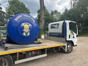 Arrival of toilet hire for Big Night Out